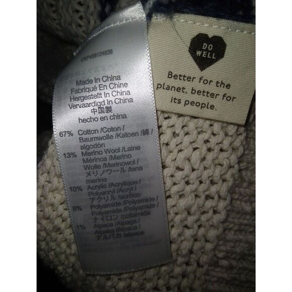 Madewell Women’s Small Beige Blue Sweater Merino Wool Alpaca Cotton Blend - Picture 6 of 9